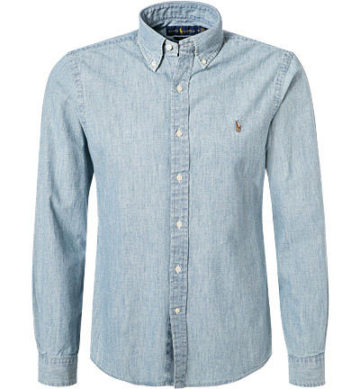 Polo Ralph Lauren, Jeanshemd, Slim Fit, Baumwolle, hellblau