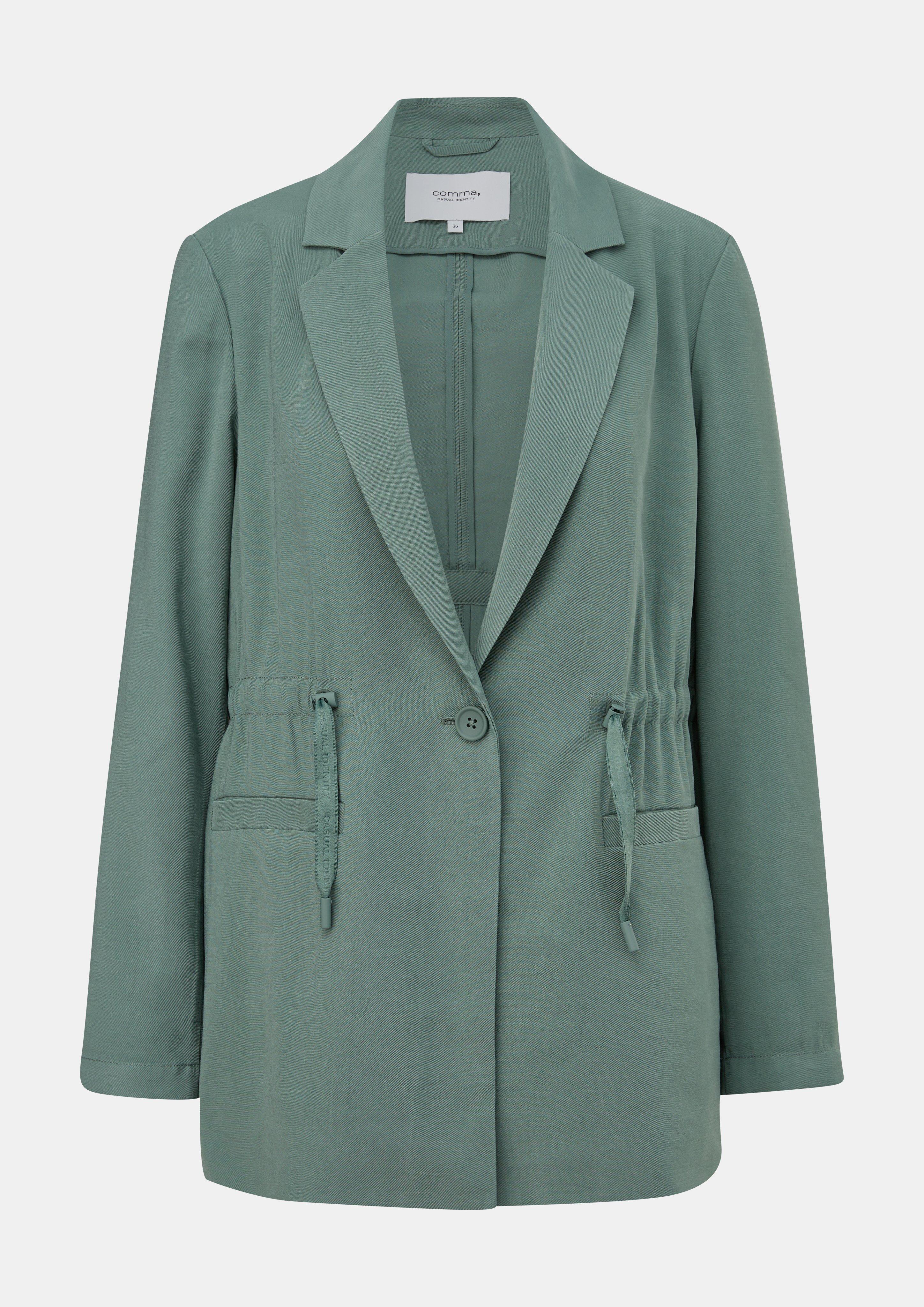Blazer aus Viskosetwill - dunkles salbeigrün