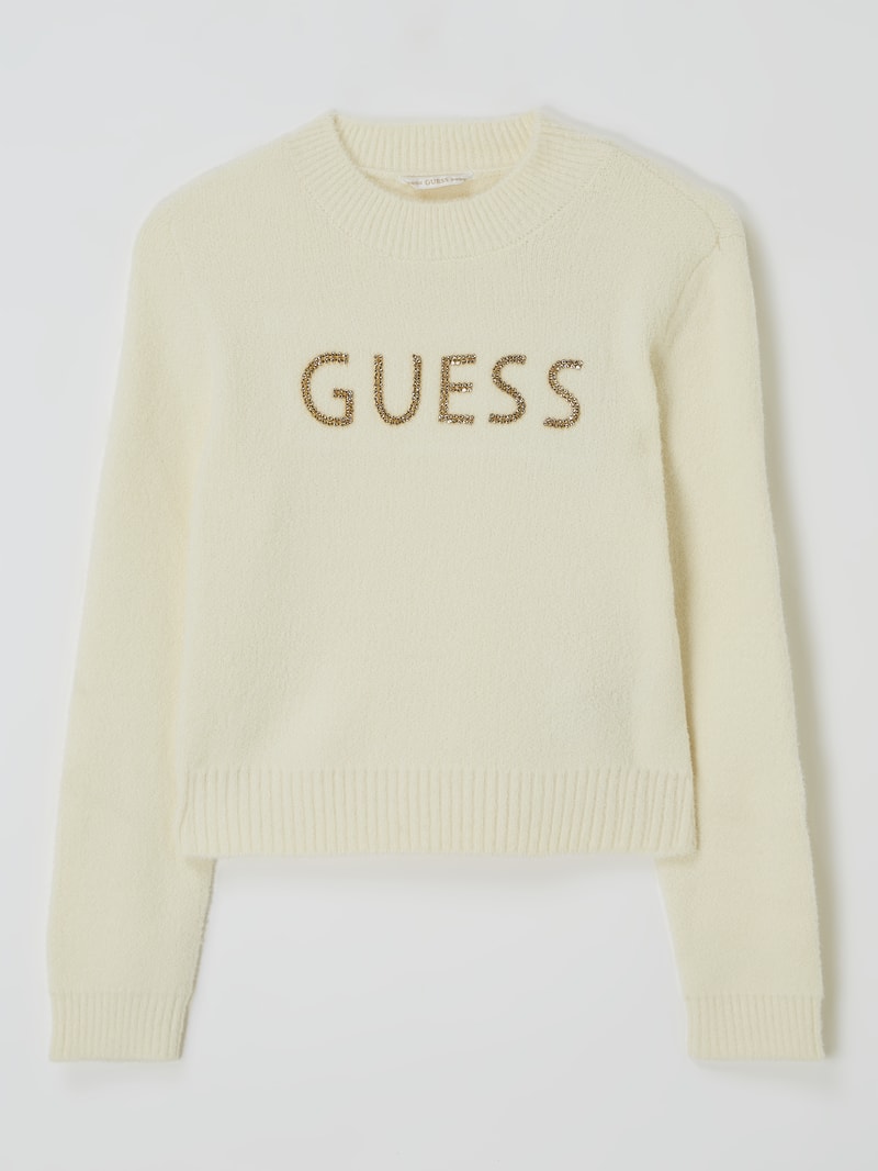 Pullover mit Strasssteinen in offwhite