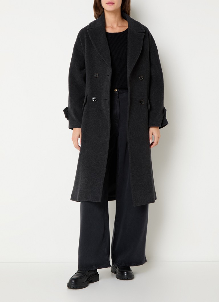 Sessùn Mia double-breasted coat in wool blend with flap pockets