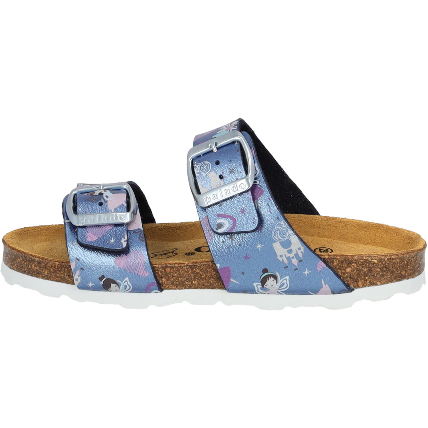 Palado Kids Samos G Print, Pantoletten, Kinder, Blau Metallic Fairy