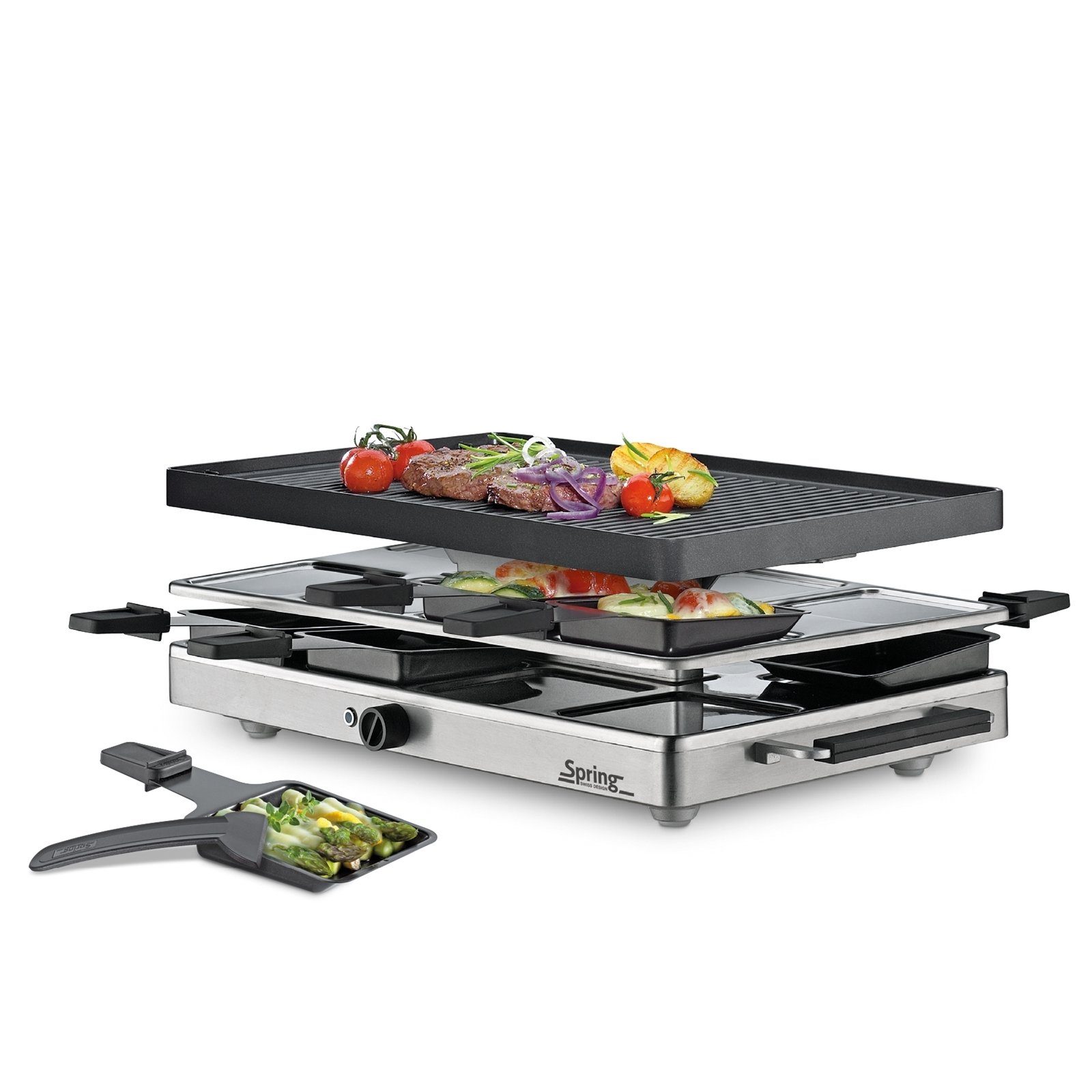 Spring Raclette Raclette 8, Alu-Grillplatte Classic