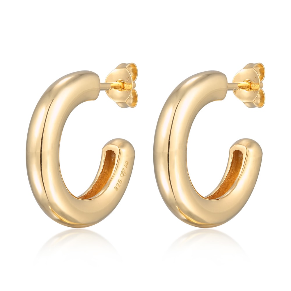 Elli Elli Boucles d'Oreilles Femmes créoles connecteur Basique en argent sterling 925 Boucles d'oreilles