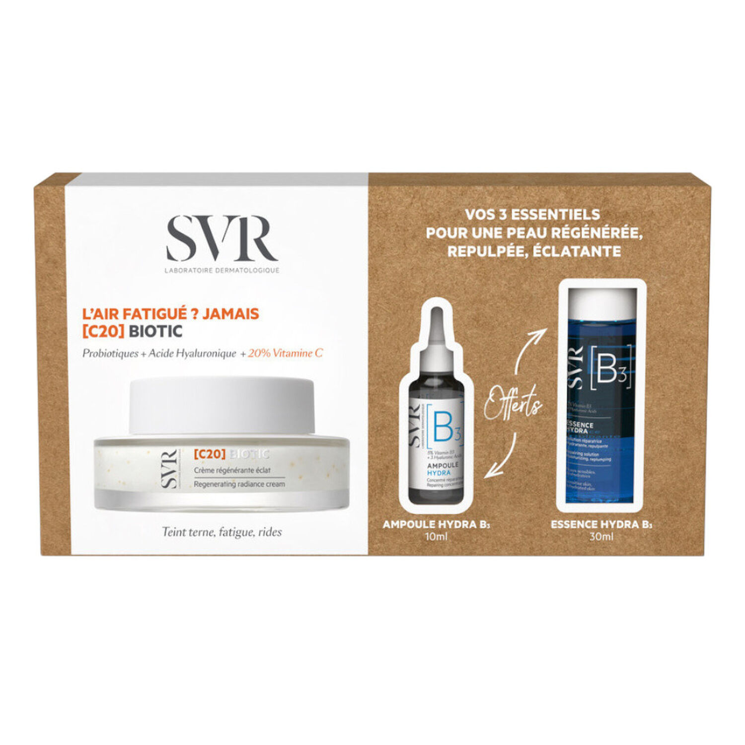 SVR [C20] Biotic Coffret Vos 3 Essentiels pour une Peau Régénérée , Repulpée, Eclatante