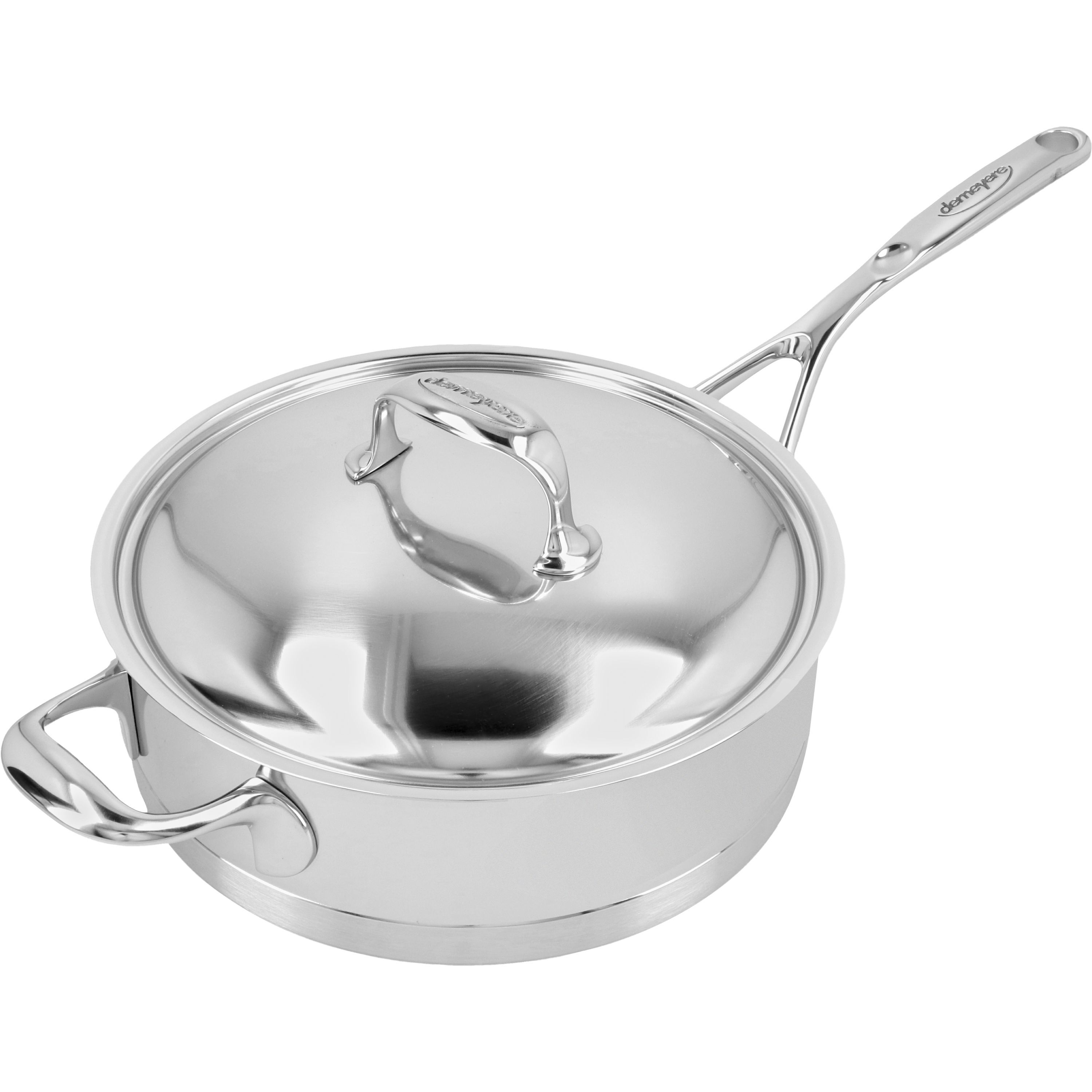 Stieltopf mit Deckel, niedrig 24 cm, 18/10 Edelstahl