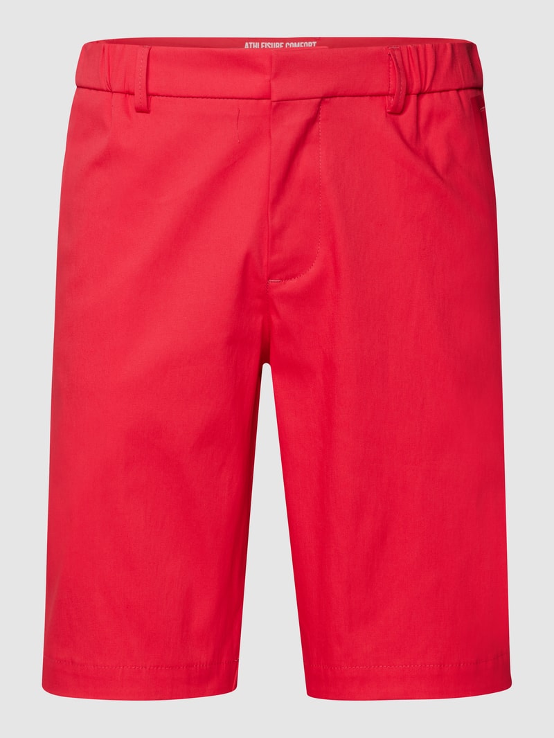 Shorts mit Label-Applikation Modell 'Llem' in fuchsia meliert