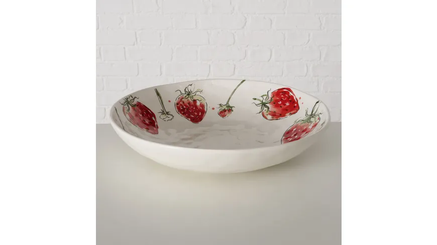 Boltze Schale Strawberry rot, weiß