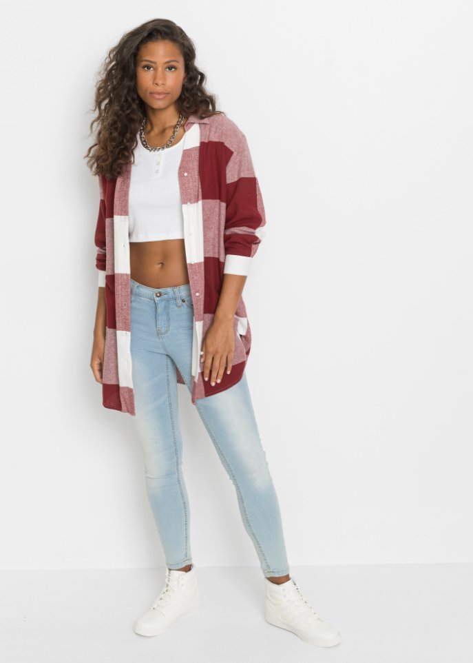 Flanellbluse mit graphischem Muster