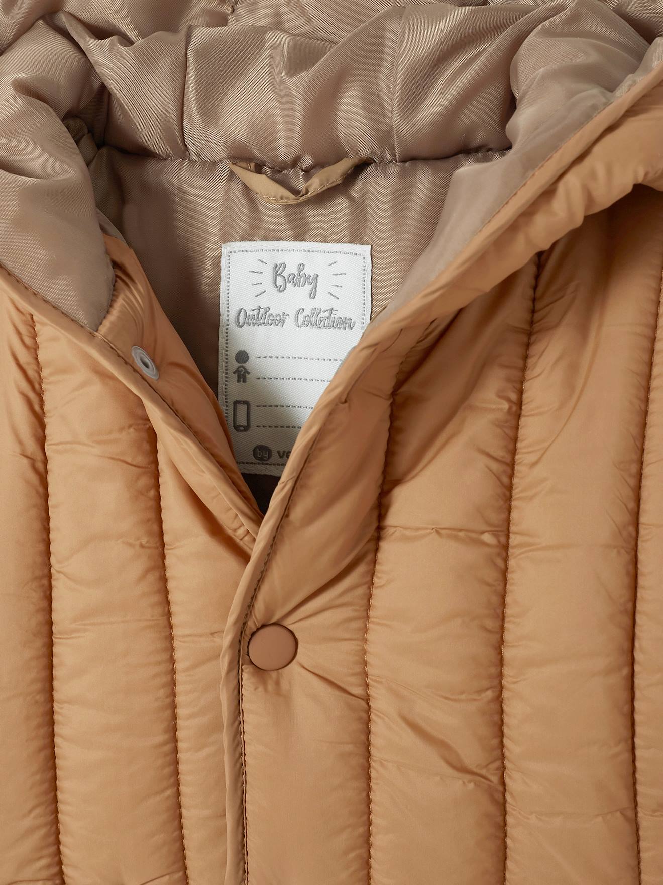 Manteau bébé matelassé avec capuche marron