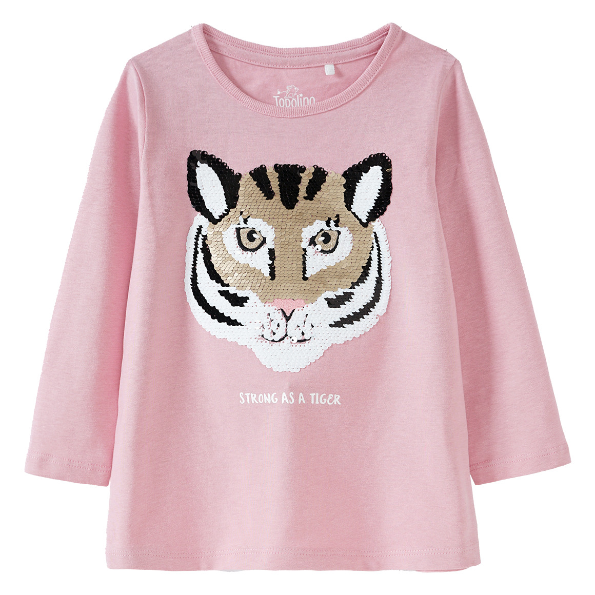 Mädchen Langarmshirt mit Wendepailletten