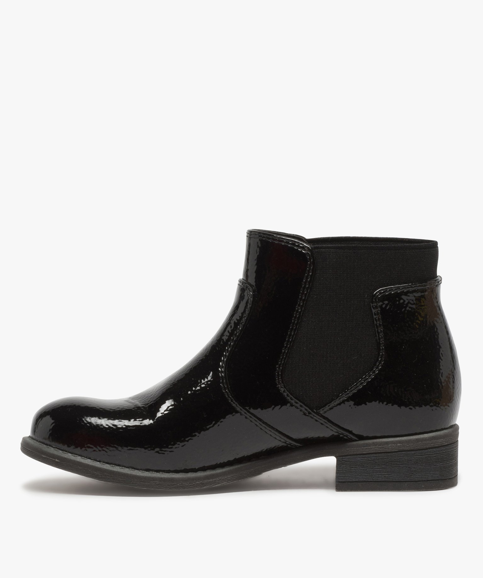 Boots fille unis tige vernie et ruban décoratif | GEMO