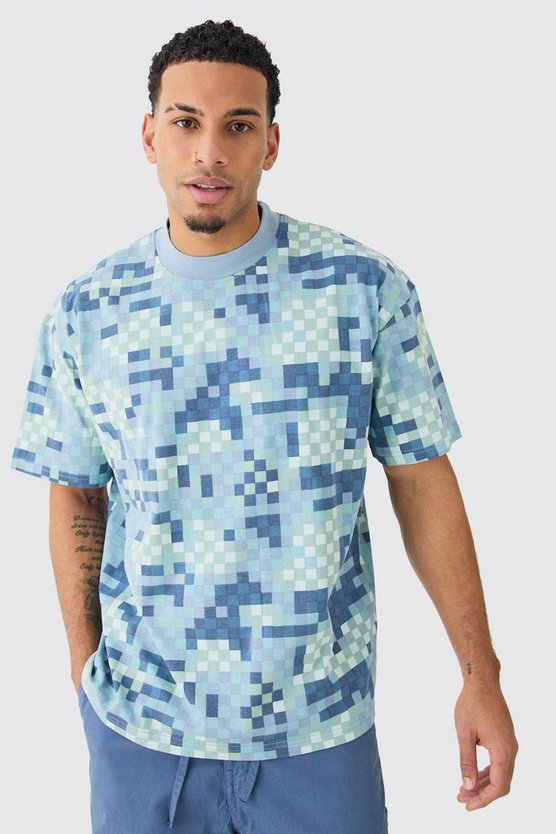 Oversize T-Shirt mit Camouflage-Print