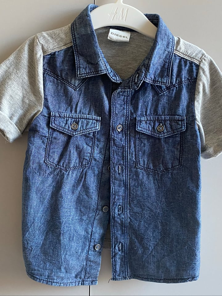Diesel Kid Hemd in Blau/ Grau günstig kaufen 86