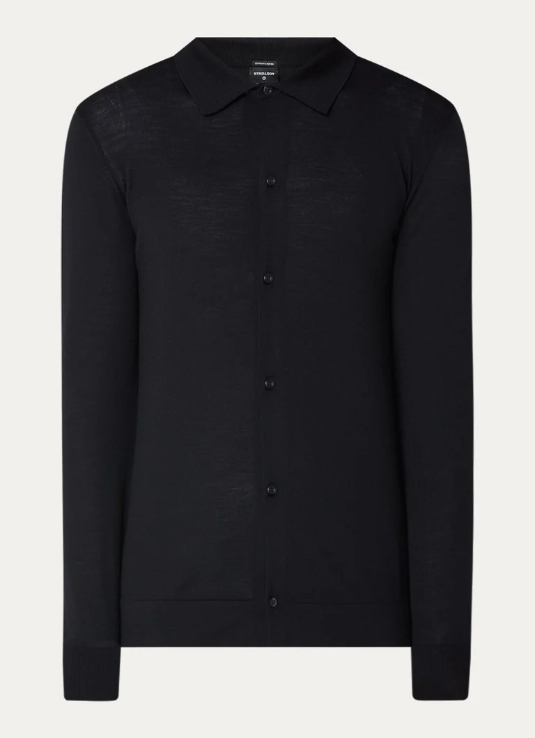 Strellson Marek fine-knit regular fit shirt made of virgin wool