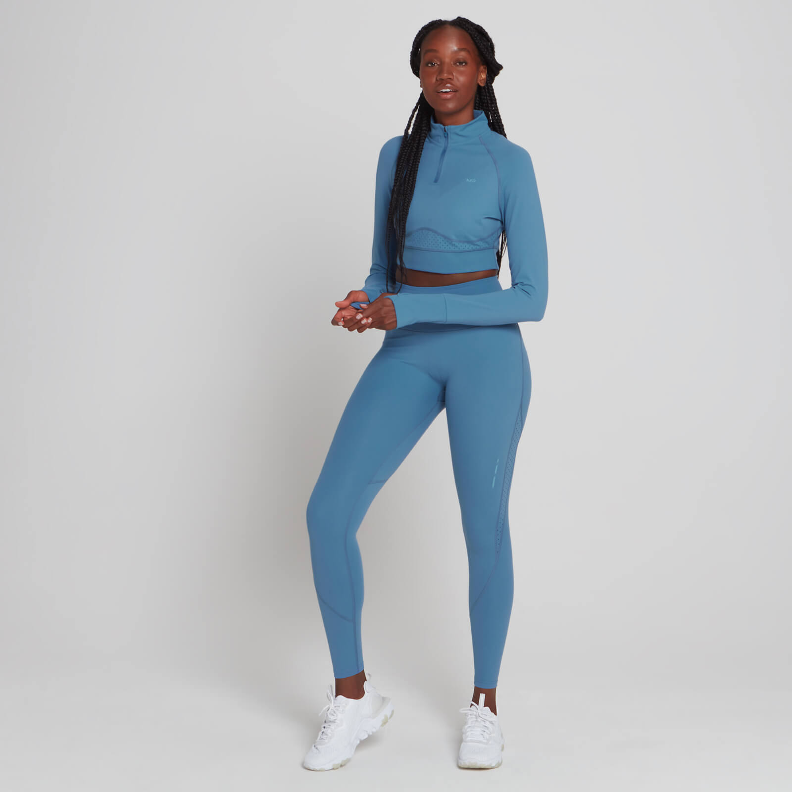 Haut court à fermeture éclair ¼ MP Power Ultra pour femmes – Bleu lunaire