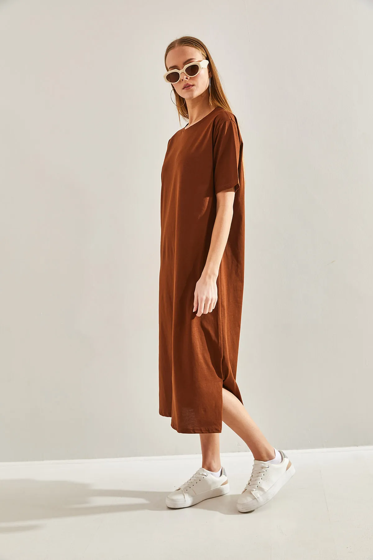 Bianco Lucci  Damen Basic Langes Kleid
