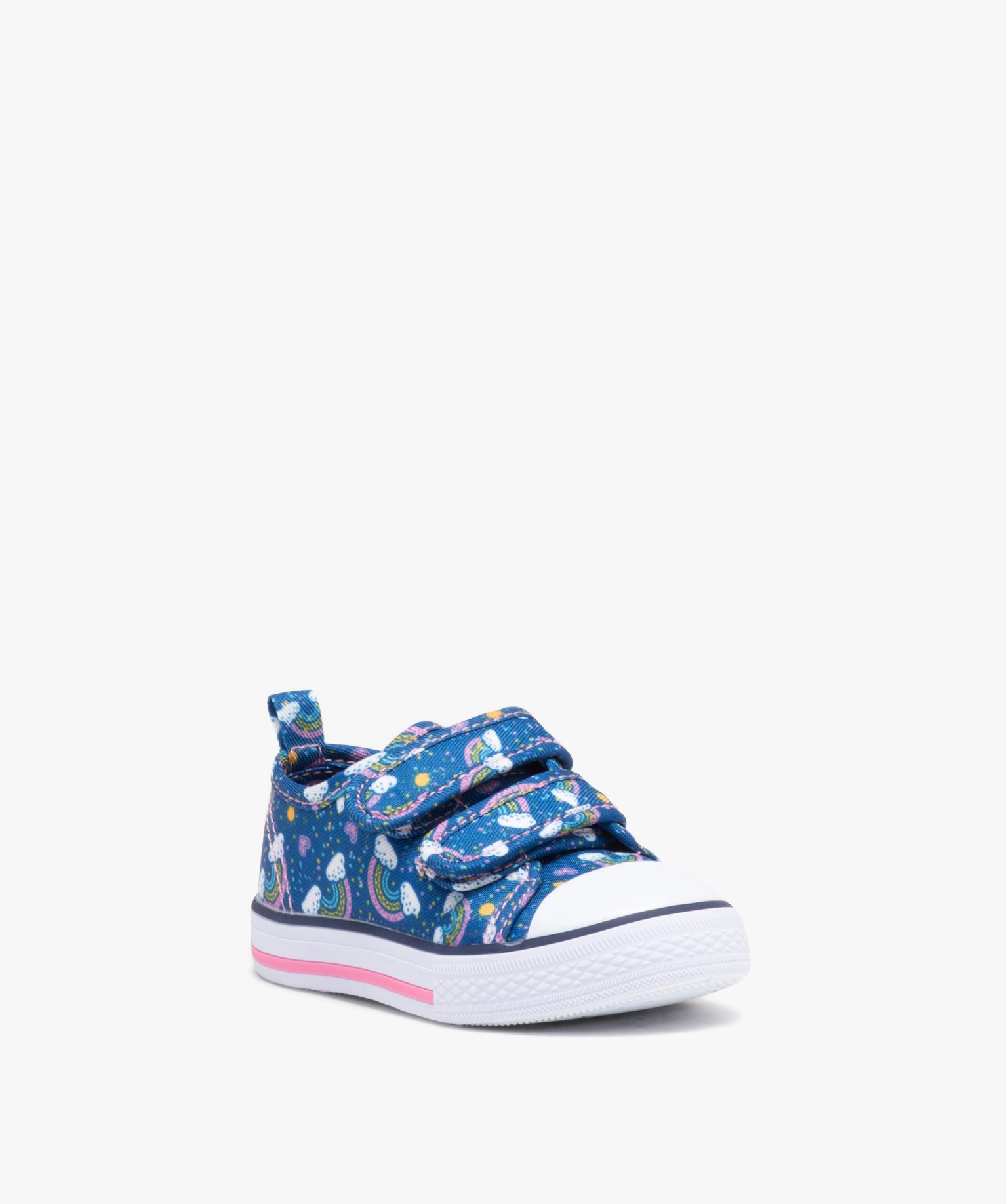 Baskets bébé fille à scratch en toile imprimée - Beppi marine | GEMO