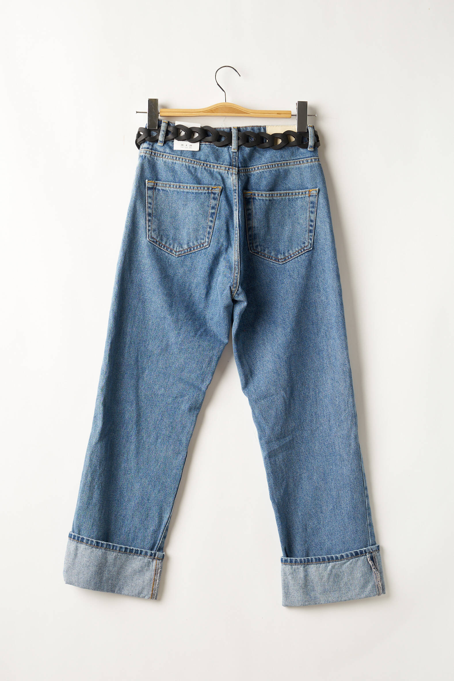 Zara Jeans Coupe Large Femme couleur bleu