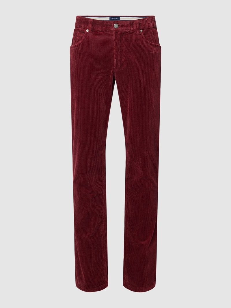 Cordhose im 5-Pocket-Design in bordeaux rot