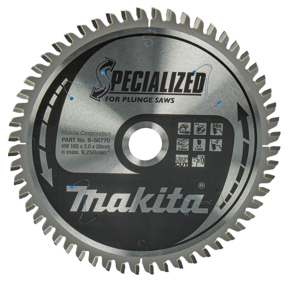 Lamă de ferăstrău Makita Accessories B-56770 Specialized HM 165 x 20 x 56T grosime 1.40mm