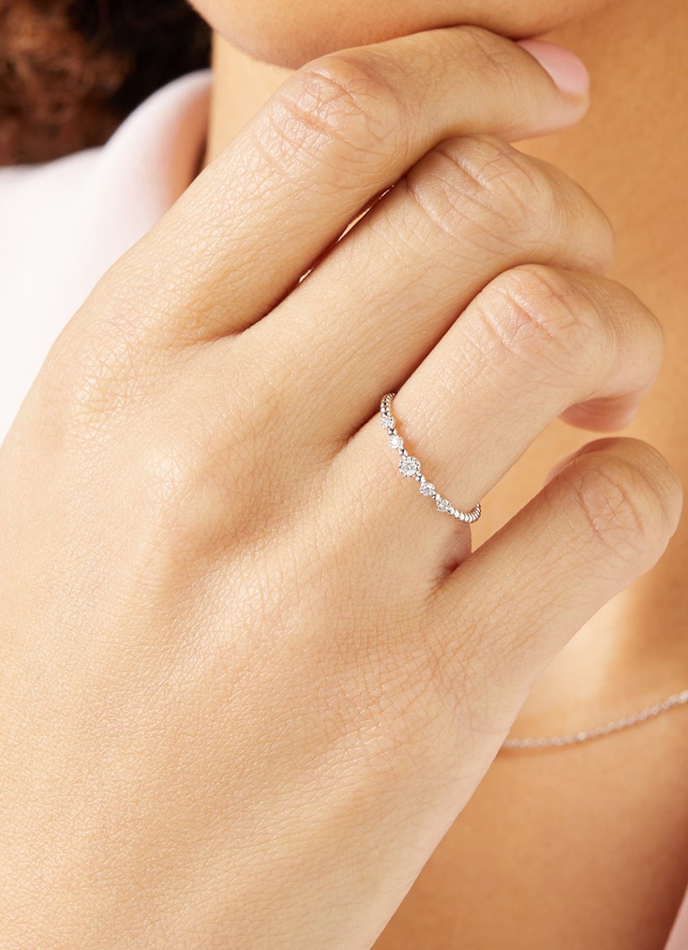 14 karátos fehérarany Diamond Point Joy gyűrű 0,09 ct gyémánttal