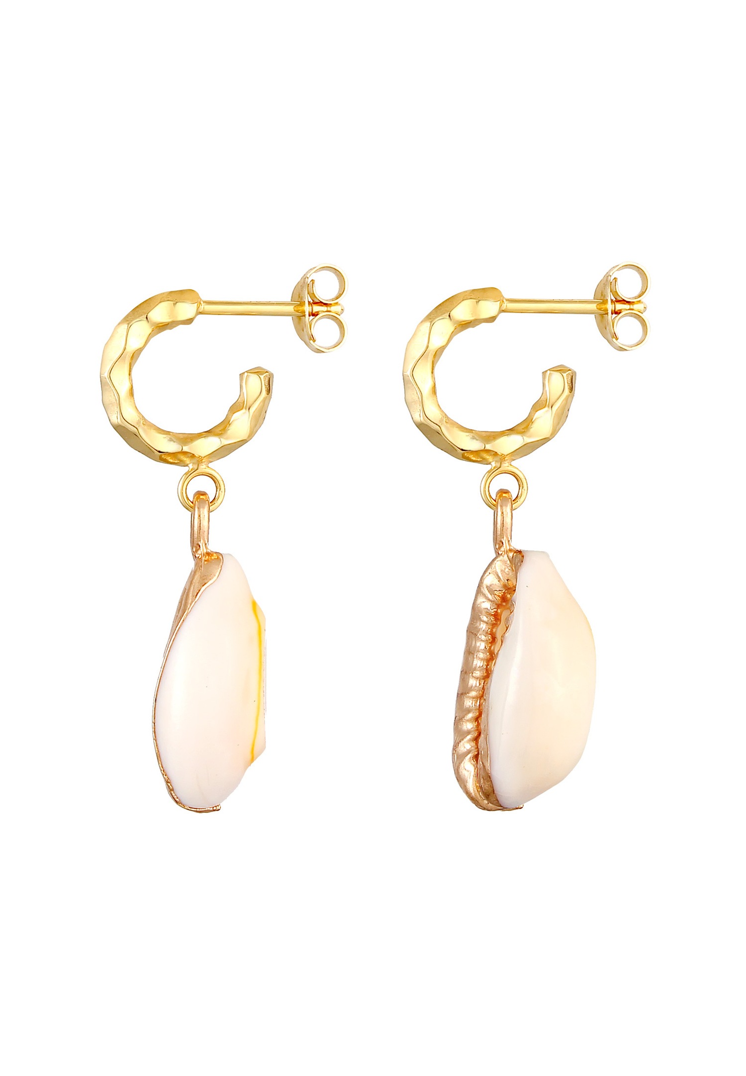 Elli Creole Kauri Shell Beach Ljetni trend Pomorske naušnice za žene - (925/1000) Srebro Pozlaćeno