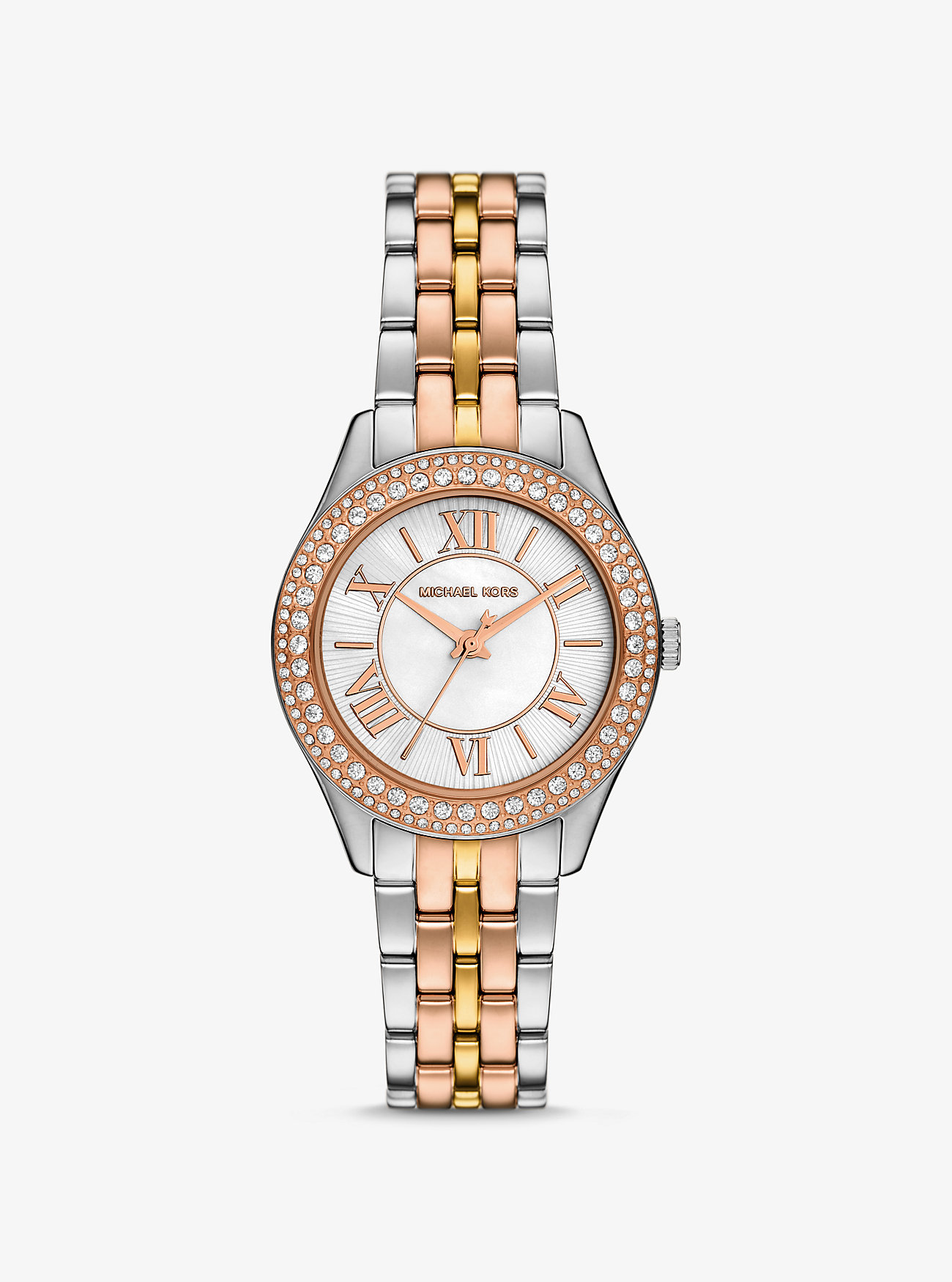 Mini Harlowe Pavé Tri-Tone Watch - TRI TONE