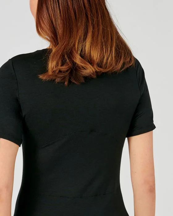 Tee-shirt manches courtes finition dentelle, effet relaxant Thermolactyl