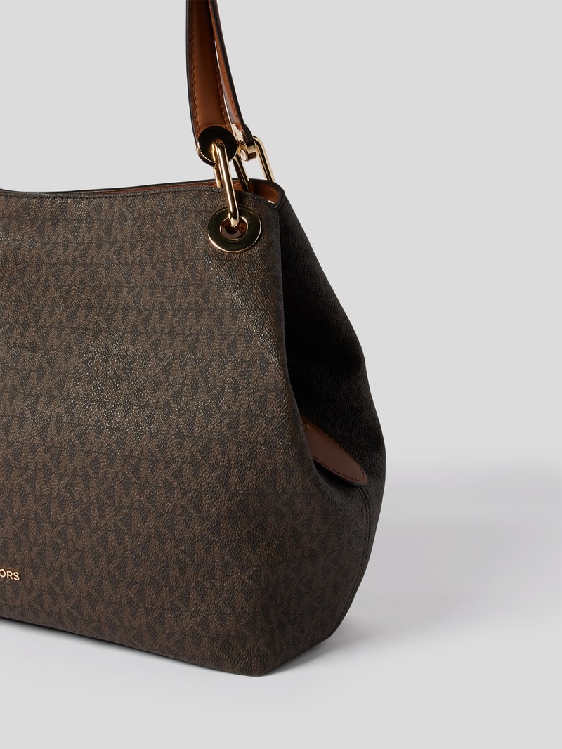 Handtasche mit Logo-Muster in schokobraun