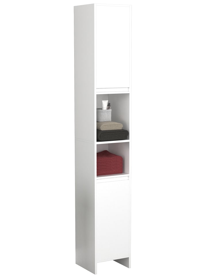 VCM  Holz Badmöbel Badschrank Hochschrank Malira in Weiß günstig kaufen onesize