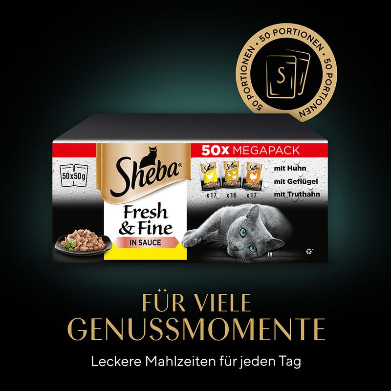 Multipack Sheba Fresh & Fine Frischebeutel 50 x 50 g | bitiba.de