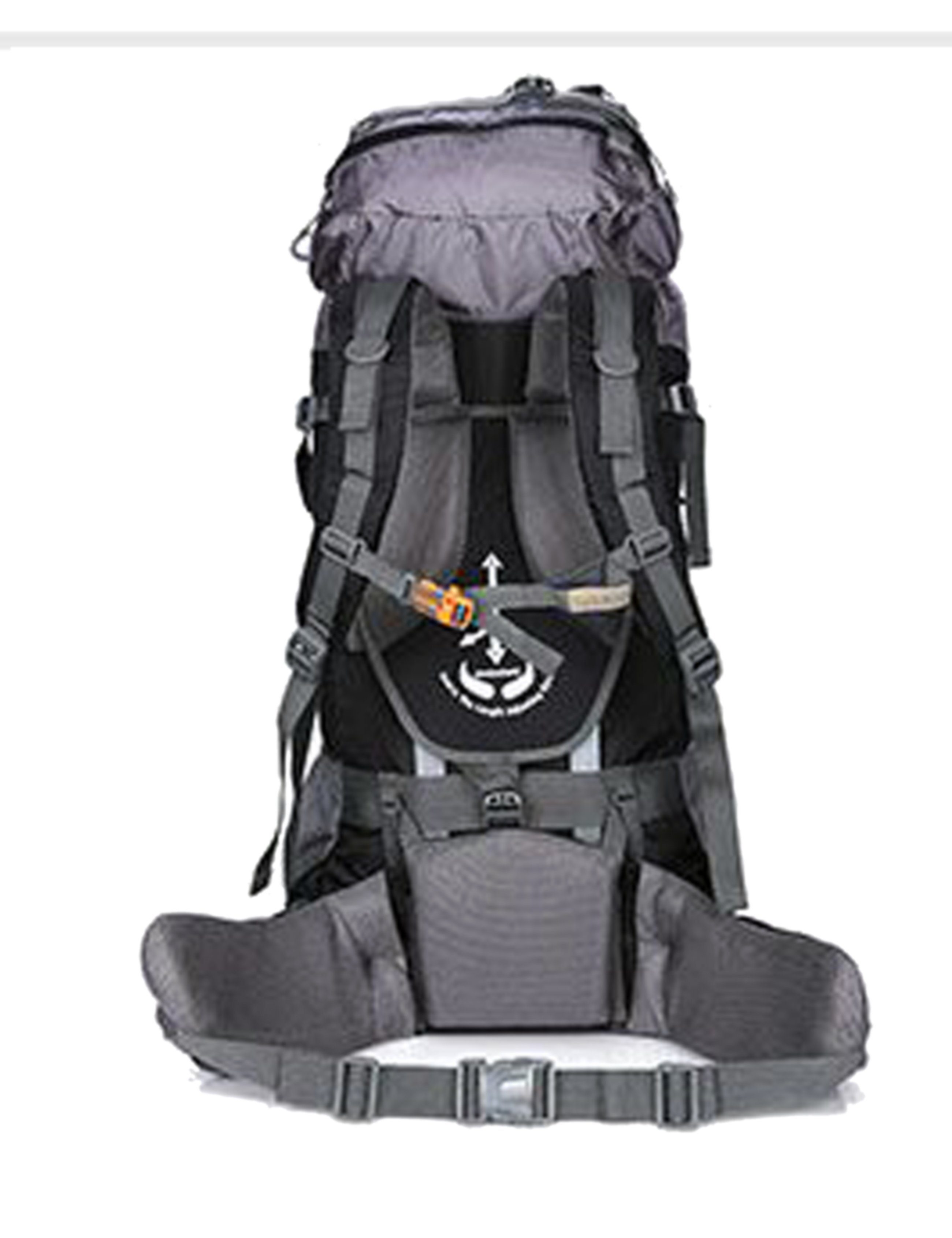RAIKOU Wanderrucksack 80L MOLLE, Trekkingrucksack,Wasserdicht, Reisetasche (Trageunterstützung aus Aluminiumlegierung), höhenverstellbare Tragesystem atmungsaktive Material
