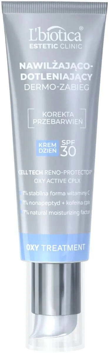 „L'biotica Estetic Clinic Oxy Treatment“ drėkinamasis ir deguonimi prisotinamasis dieninis odos priežiūros kremas su SPF 30