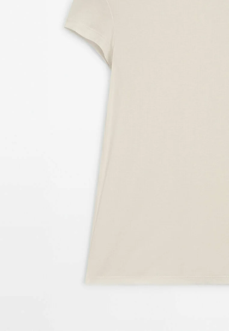 Massimo Dutti MANGA CORTA CON DETALLE - Camiseta básica