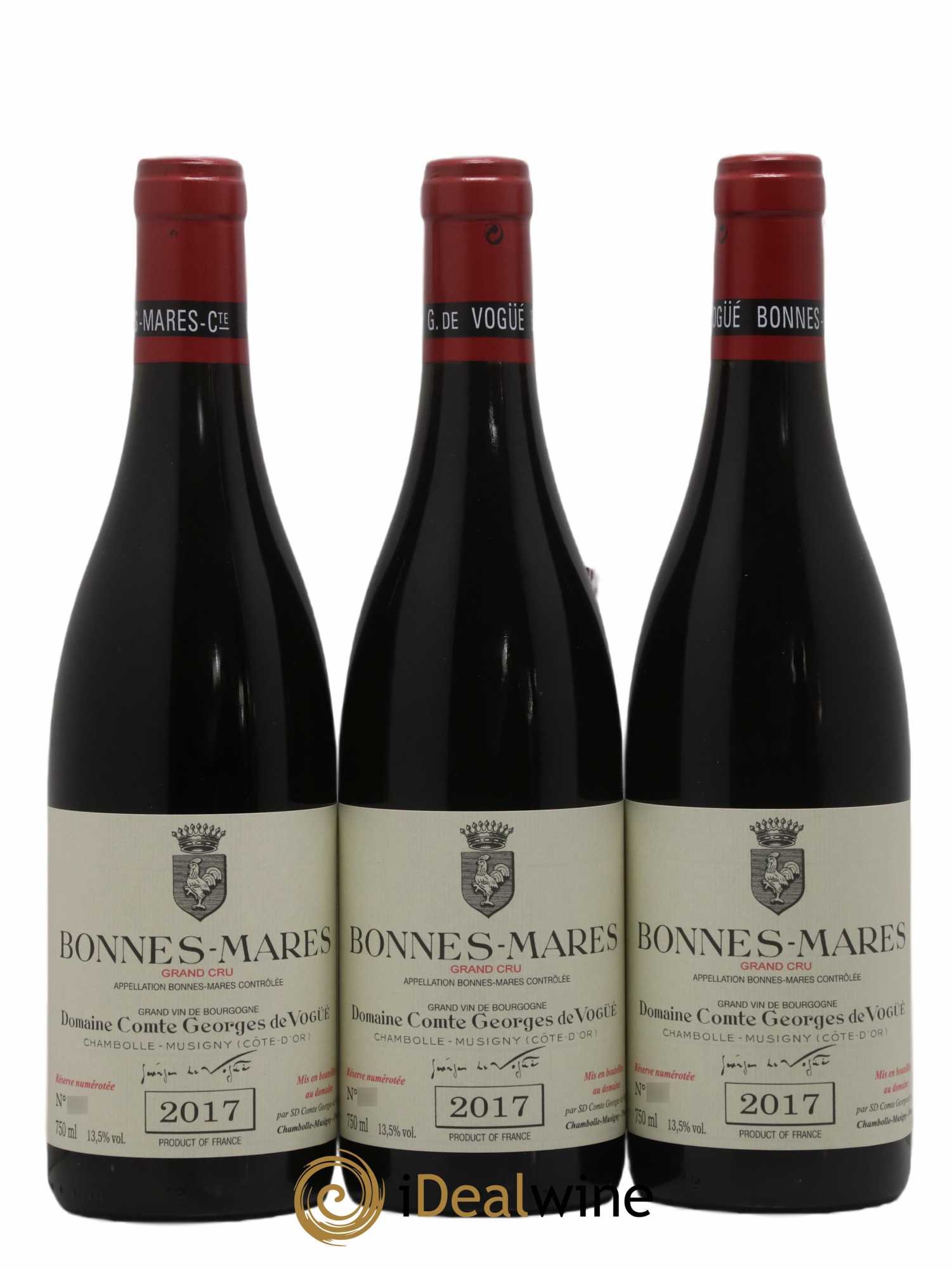 Bonnes-Mares Grand Cru Comte Georges de Vogüé  2017 - Lot de 3 Bouteilles