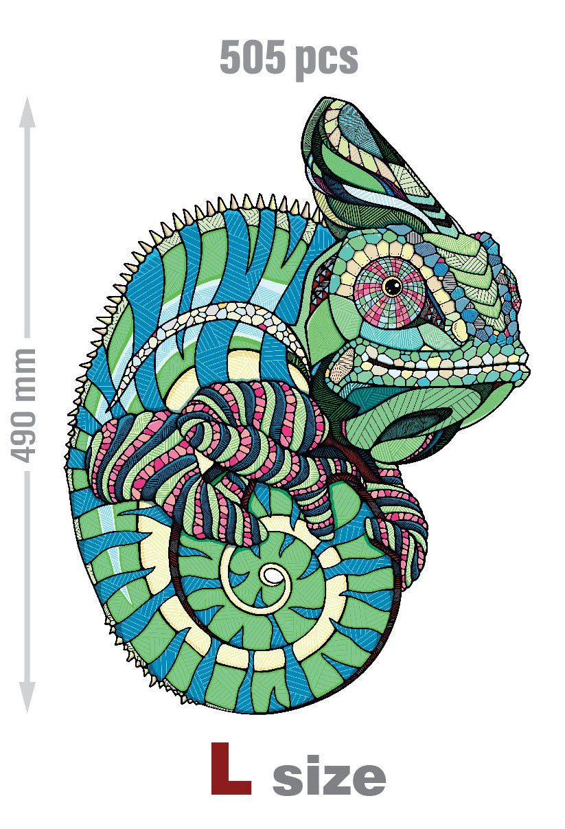 Eco Wood Art Puzzle Eco-Wood-Art Chamäleon Holzpuzzle, 505 Puzzleteile