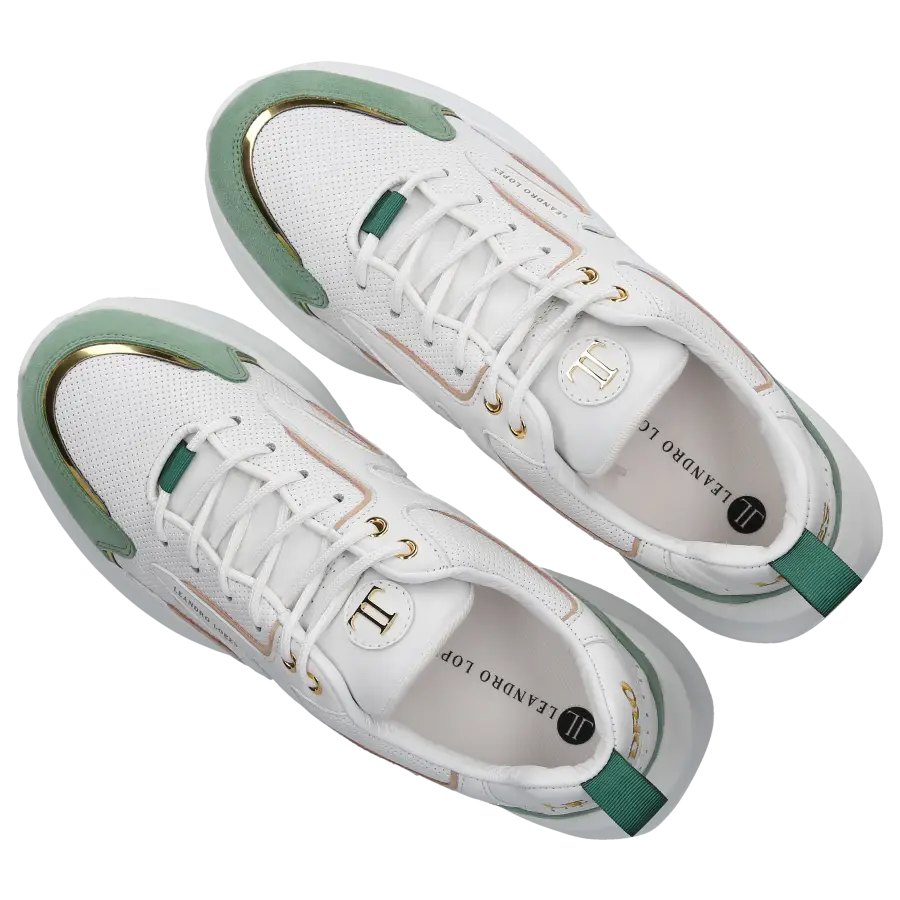 Leandro Lopes - Sneaker low CRAFTER 2.0 Kalbsleder Materialmix - weiß