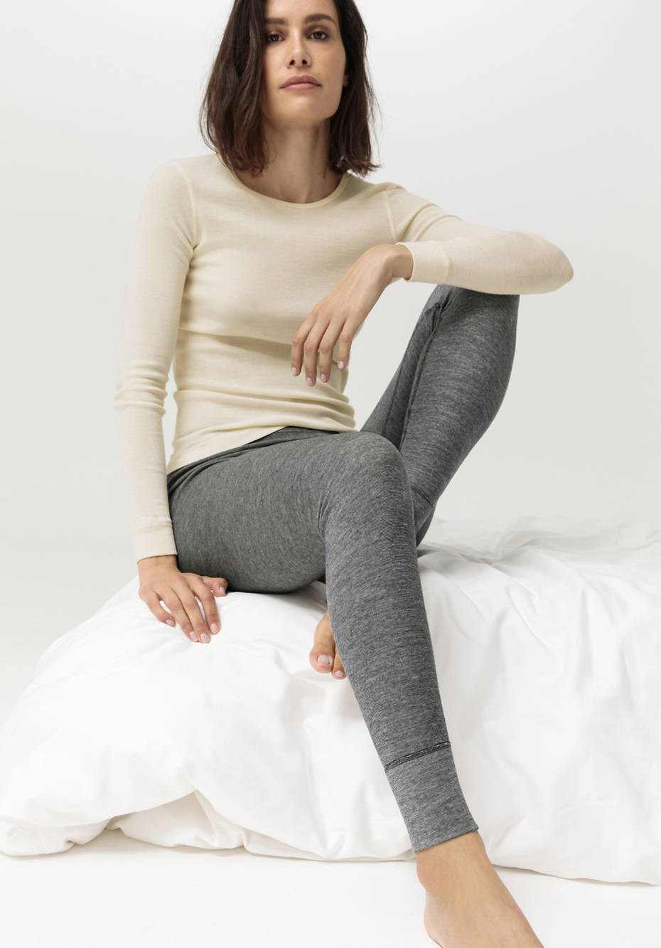 Funktions-Leggings mit Bio-Merinowolle und Seide