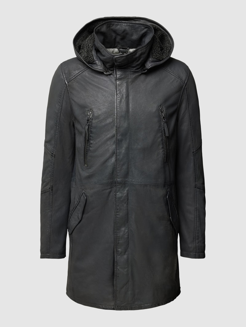 Parka aus Leder Modell 'KASSIO' in anthrazit