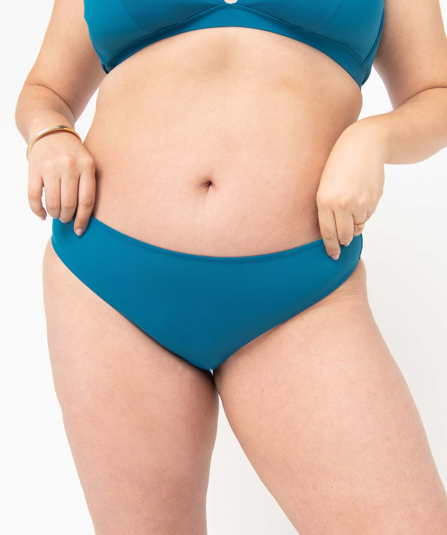 Bas de maillot de bain femme grande taille coupe classique bleu | GEMO