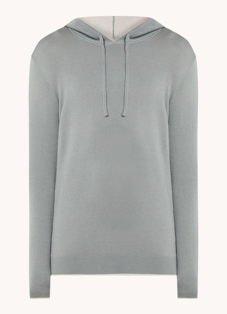 Boggi Milano Fine-knit wool blend sweater with hood
