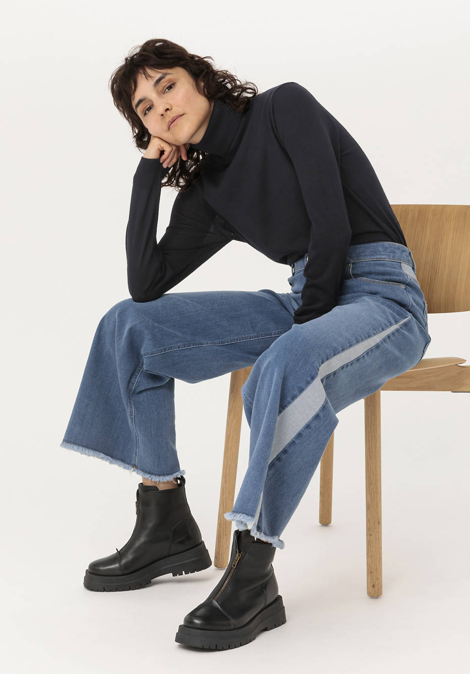 Rollkragenpullover aus reiner Bio-Merinowolle