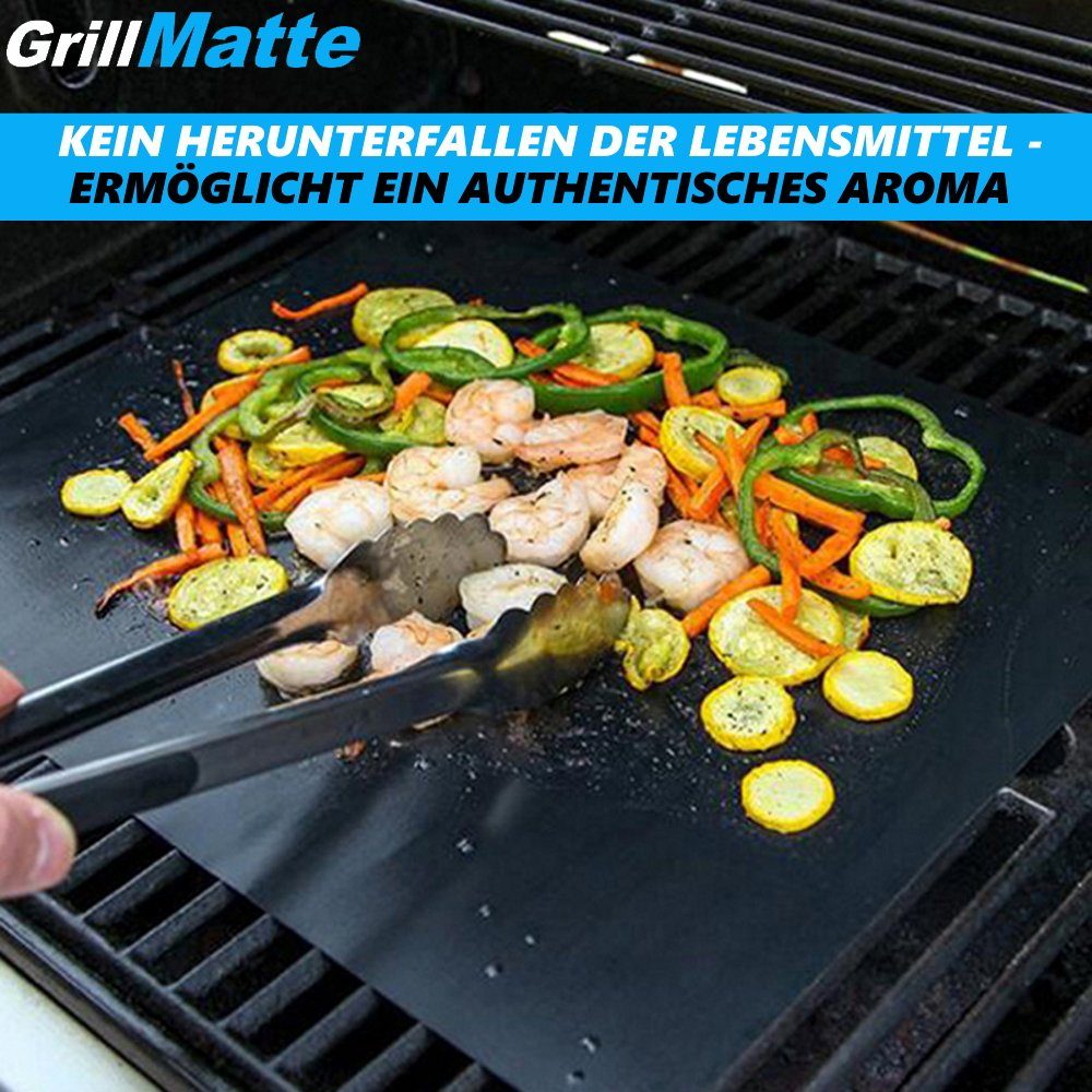 MAVURA Backmatte GrillMatte BBQ Grillmatte Grillen Backoffen Matte Antihaft, (Grillunterlage Backofenmatte Backmatte Ausrollmatte), Dauerbackfolie Backfolie Gasgrill Holzkohle [2er Set]