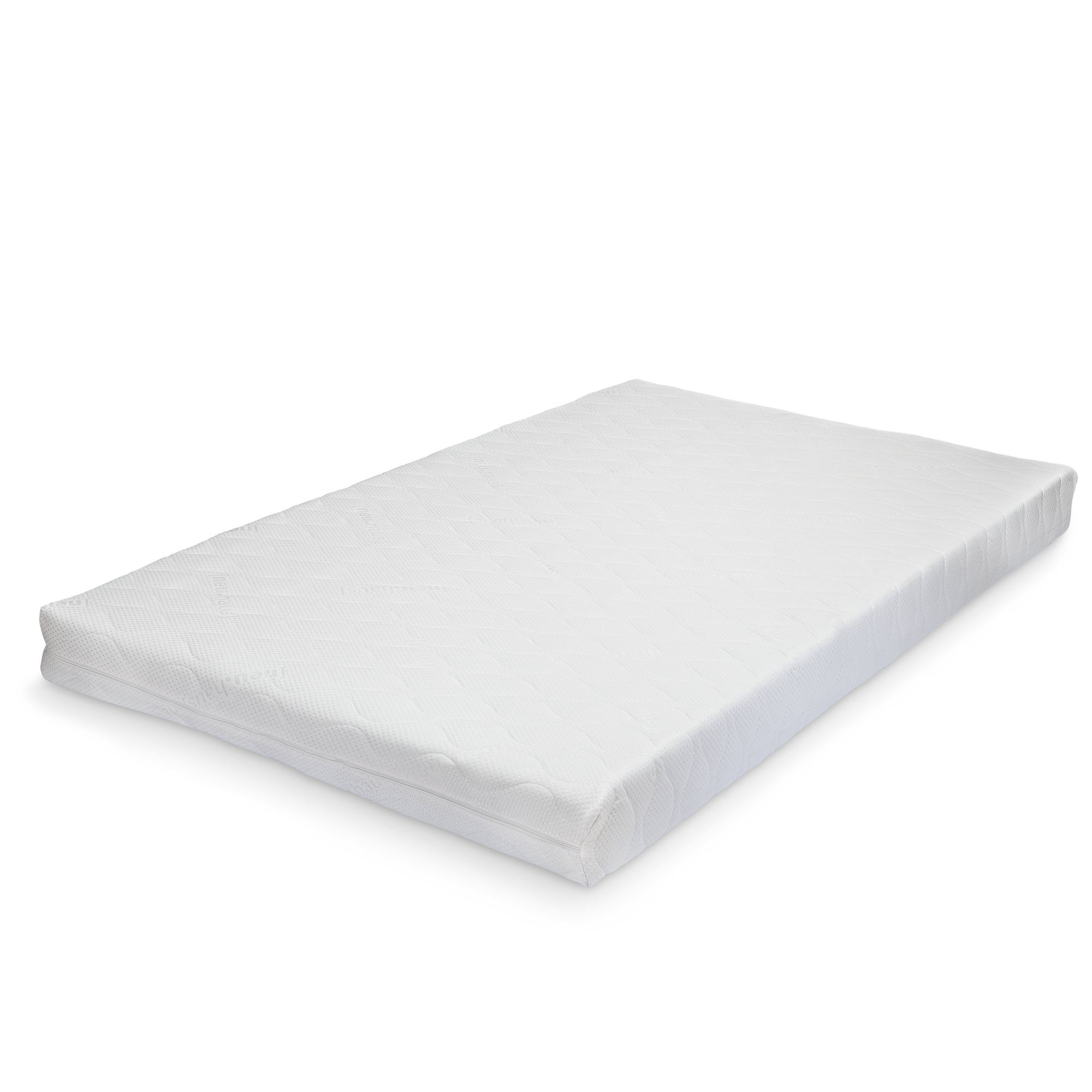 en.casa Himmelbett, Finström Doppelbett aus Stahl 140x200 cm mit Matratze Weiß