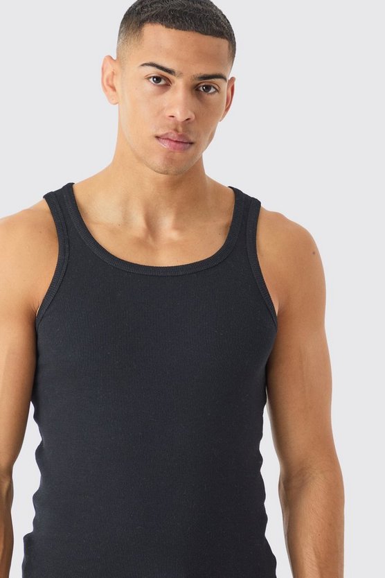 Geripptes Slim-Fit Tanktop