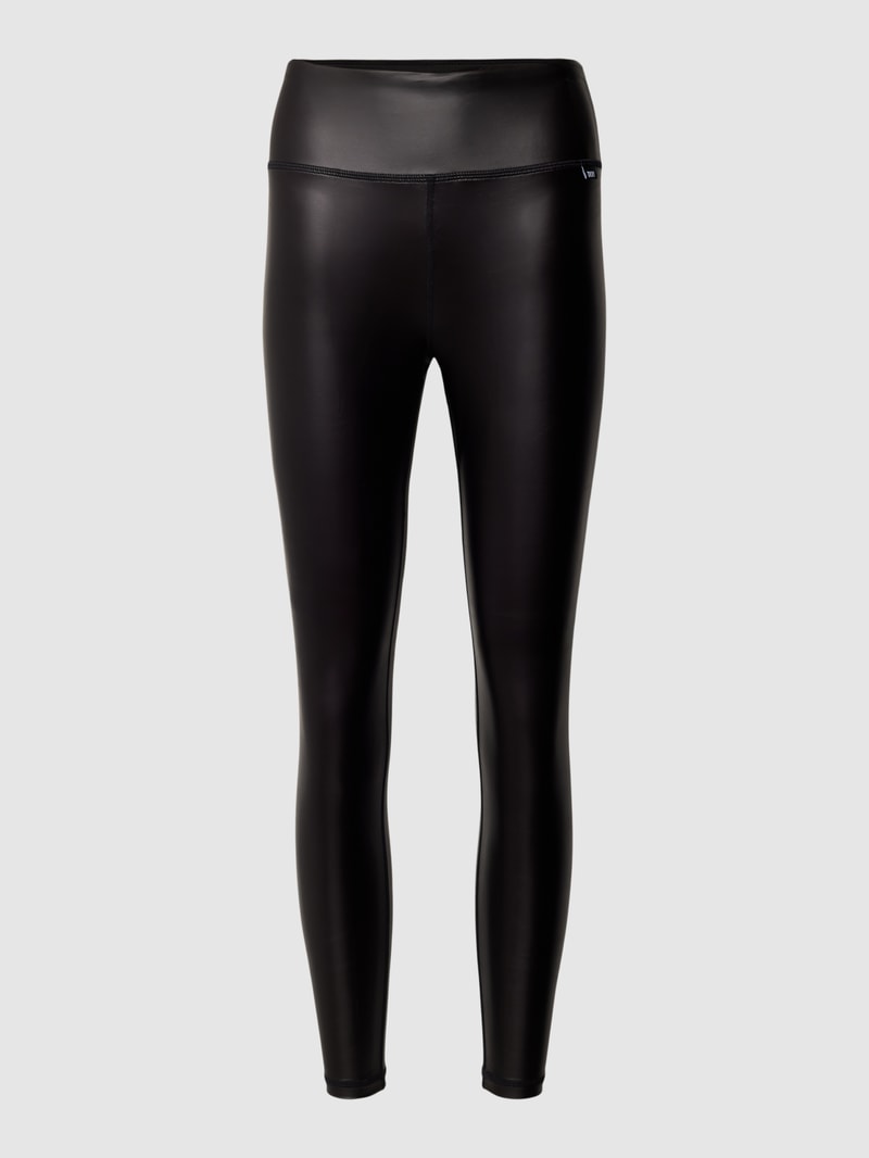 Leggings in Leder-Optik in schwarz