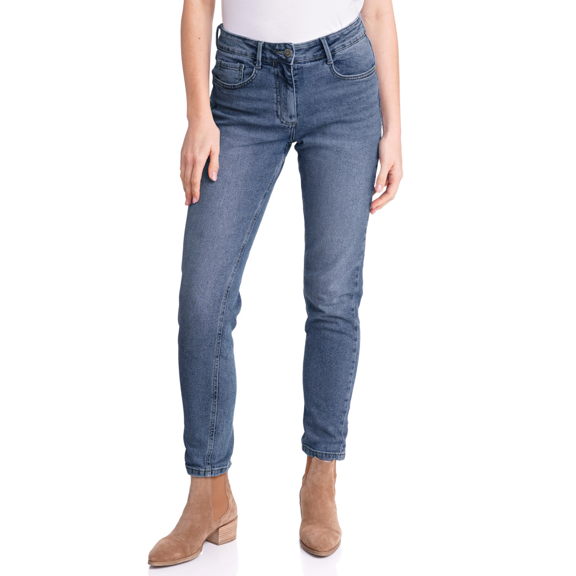 Damen Mom-Jeans mit Used-Waschung