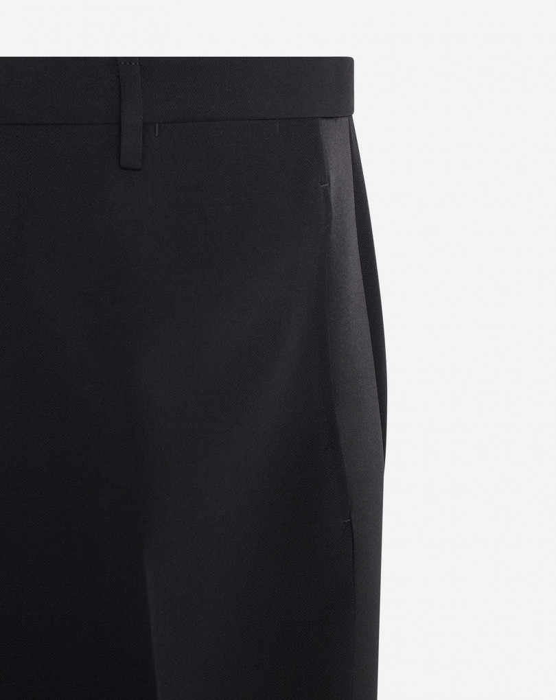 PANTALON CIGARETTE AVEC BANDES LATÉRALES EN SATIN