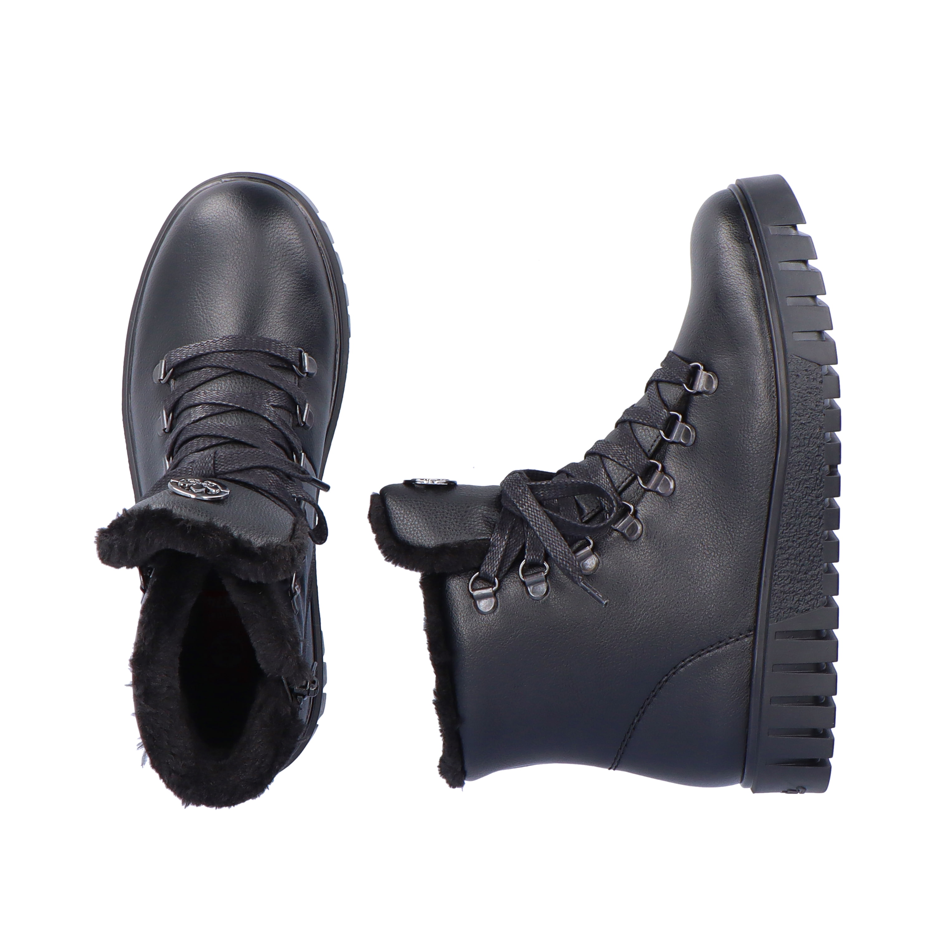 Rieker Damen Schnürstiefel tiefschwarz