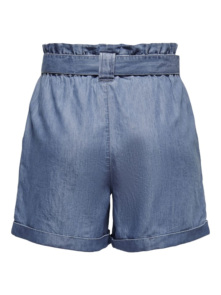 ONLY Shorts Bermudas Jeans-Shorts Seitentaschen Gürtel in Blau-3 günstig kaufen XS